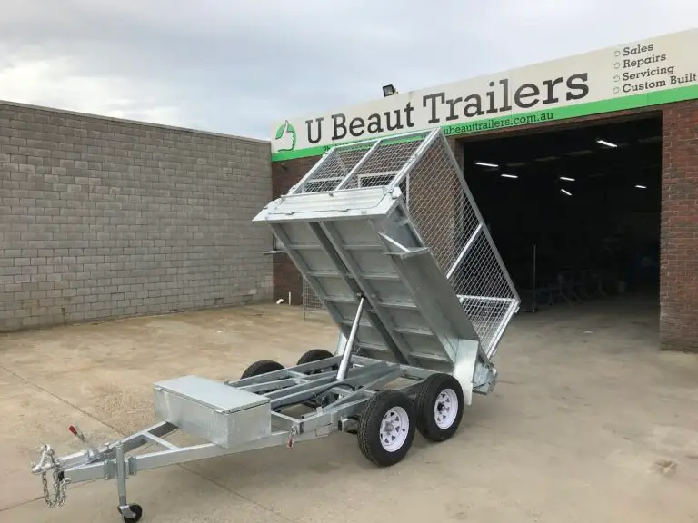 8x5 Hydraulic Tandem Tipper with  Cage Galvanised 2000kg ATM