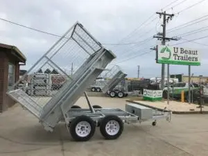 8x5 Hydraulic Tandem Tipper with  Cage Galvanised 2000kg ATM