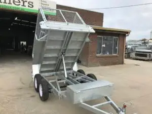 8x5 Hydraulic Tandem Tipper with  Cage Galvanised 2000kg ATM