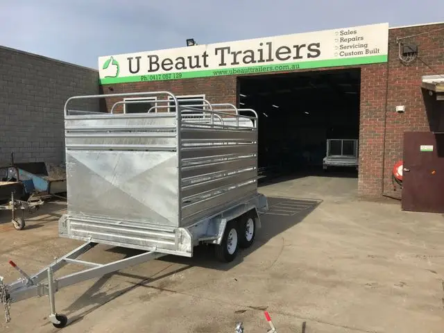 12x6 Tandem Stock Cattle Crate Trailer Galvanised 2800kg ATM