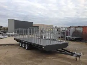 20x7 Tri Axle Flat Top with Truck Gates, 2000kg ATM
