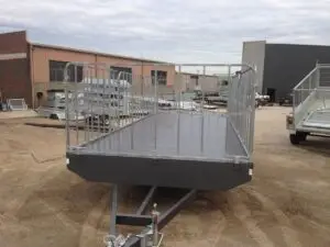 20x7 Tri Axle Flat Top with Truck Gates, 2000kg ATM