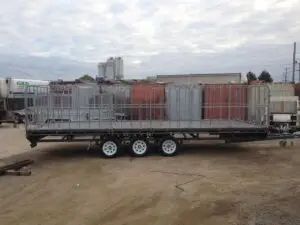 20x7 Tri Axle Flat Top with Truck Gates, 2000kg ATM