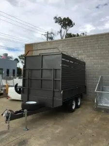 12x8 Flat Top Tandem trailer with Cattle Crate Stock, 3500kg ATM 3.5 Ton