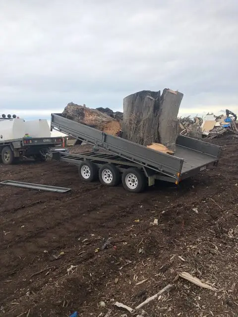 14x8 Flat Top Hydraulic Tipper Tri-axle with fold down sides, 4500kg ATM