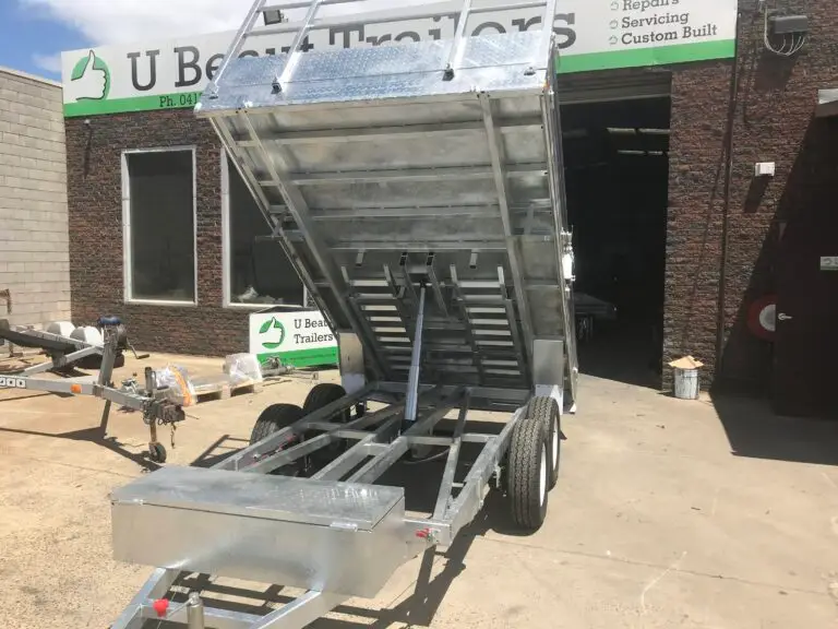12x7 Flat top Tandem Hydraulic Tipper Trailer 3500kg ATM, 3.5 Ton Ramps