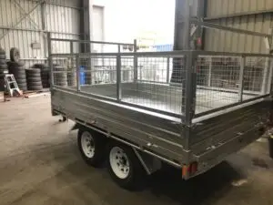 10×7 Flat top Tandem Tipper with 300mm fold down side, 600mm cage, Ramps  3500kg ATM 3.5 Ton