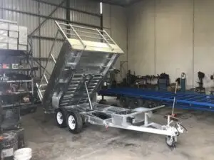 10×7 Flat top Tandem Tipper with 300mm fold down side, 600mm cage, Ramps  3500kg ATM 3.5 Ton