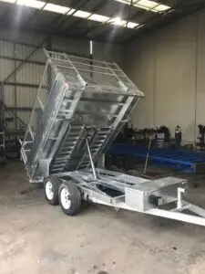 10×7 Flat top Tandem Tipper with 300mm fold down side, 600mm cage, Ramps  3500kg ATM 3.5 Ton
