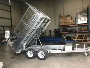 10×7 Flat top Tandem Tipper with 300mm fold down side, 600mm cage, Ramps  3500kg ATM 3.5 Ton