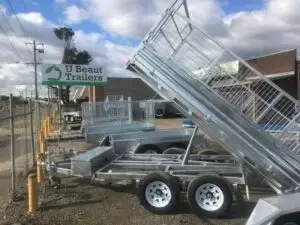 10×7 Flat top Tandem Tipper with 300mm fold down side, 600mm cage, Ramps  3500kg ATM 3.5 Ton